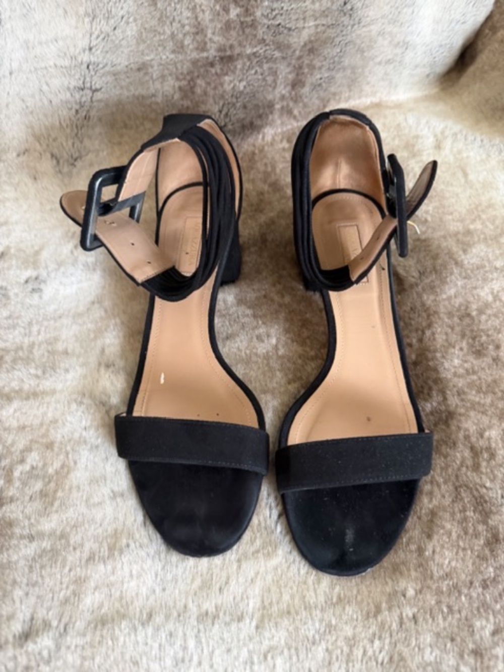Acquazzura black suede sandals size 40